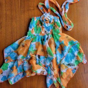 2t tropical halter dress